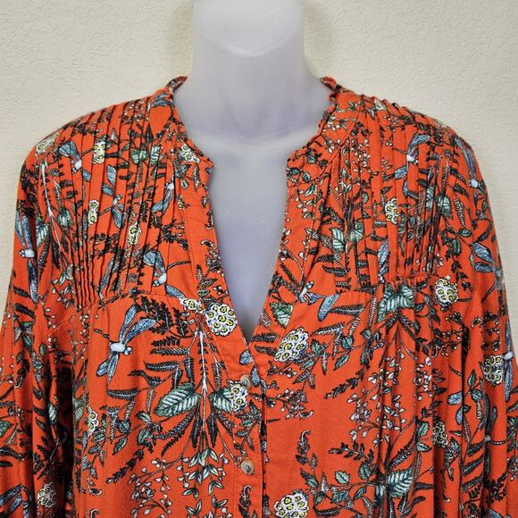 Kelly Louise Judd Anthropologie Flannel Sleep Dress Whimsical Red Dragonfly XL - Picture 6 of 16